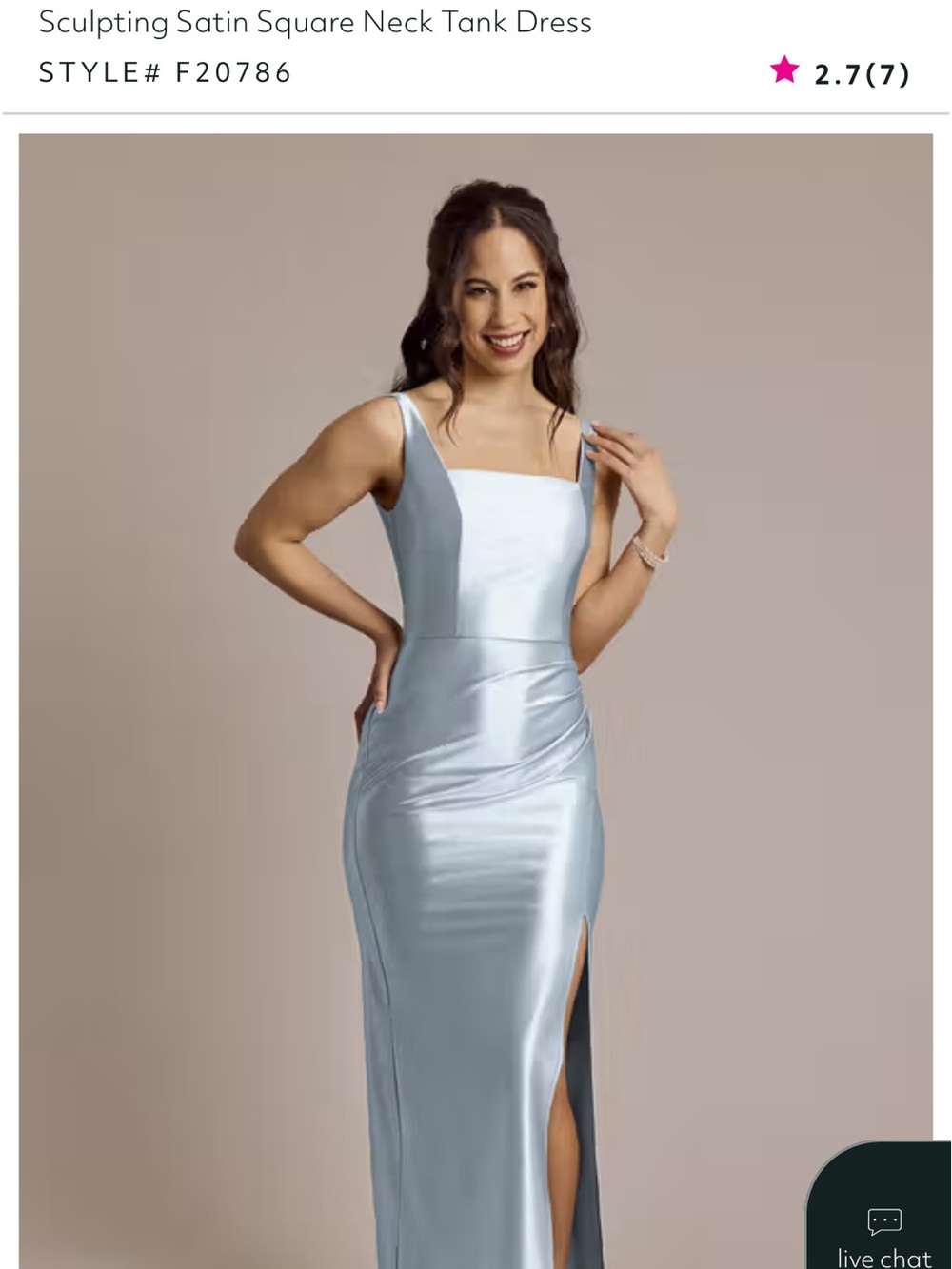 Sculpting Satin Square Neck Tank Dress